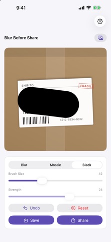 Blur Before Share screenshot