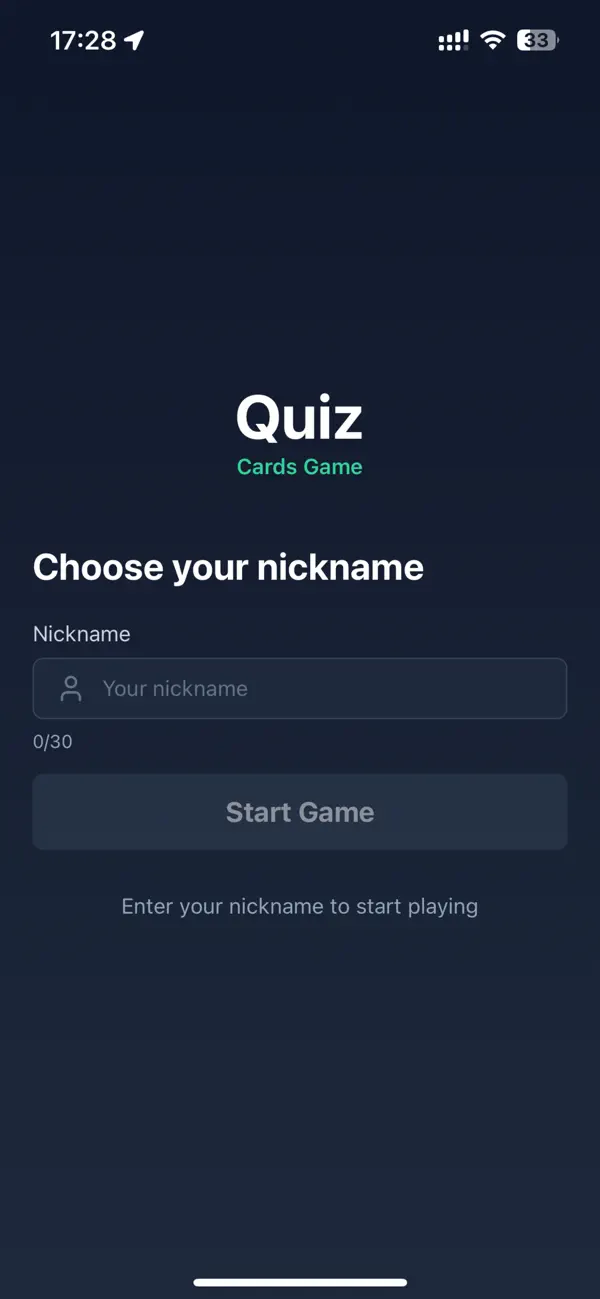 Screenshot #1 pour Quiz Cards Game