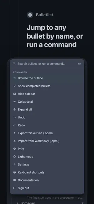 Bulletlist: Outliner screenshot 3