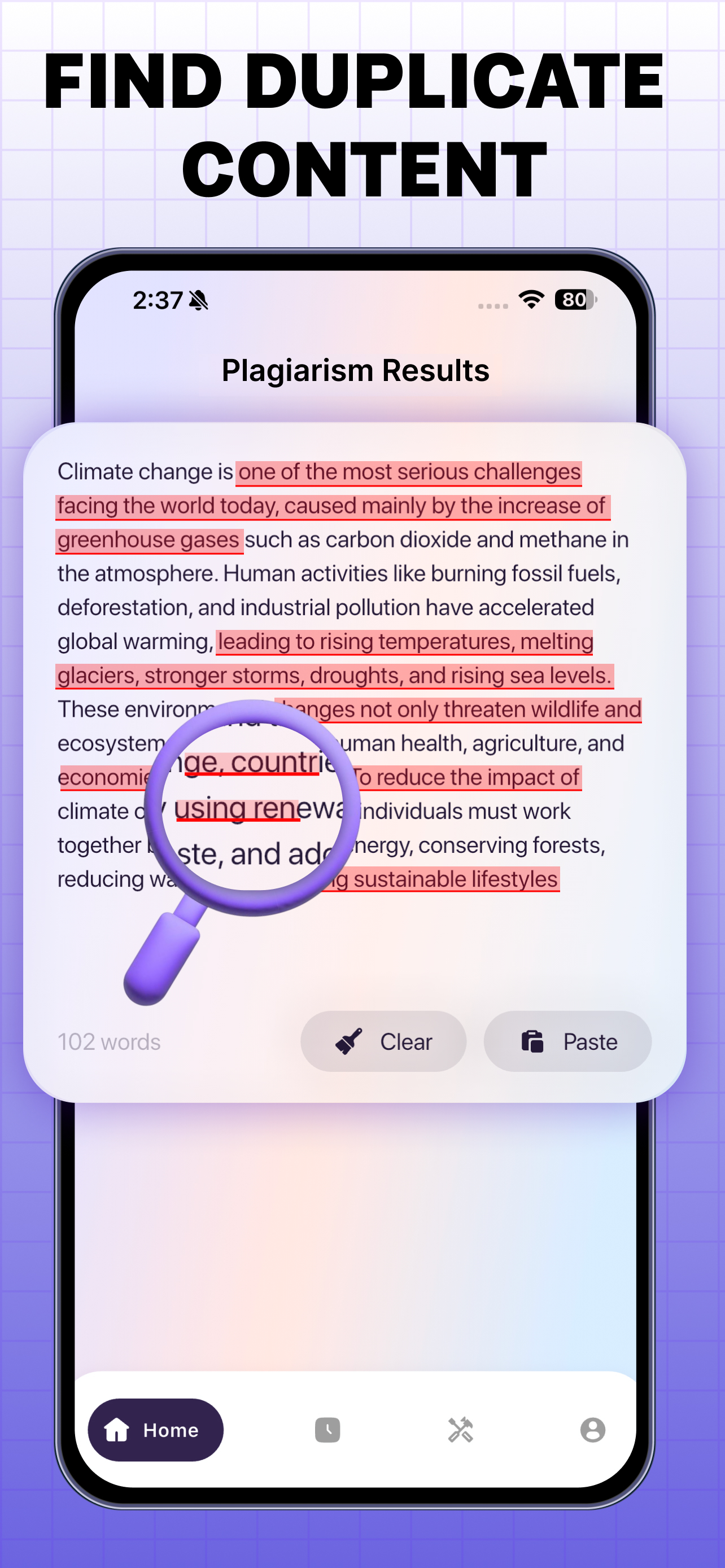 Plagiarism Checker with Report
