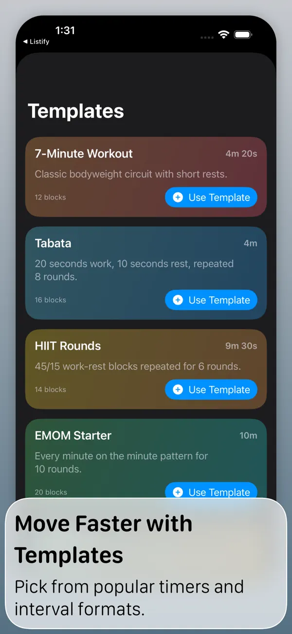 #4. Pulse Workout Intervals (iOS) By: Fishington Studios