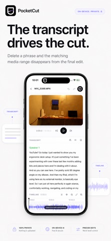 PocketCut: Text Video Editor iPhone screenshot