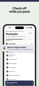Camping Checklist & Meal Plan screenshot