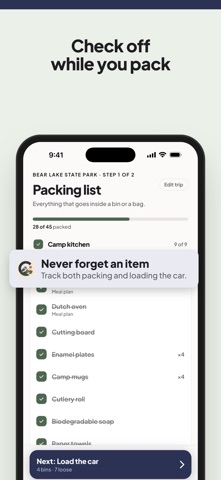 Camping Checklist & Meal Plan Screenshot 2 of 9