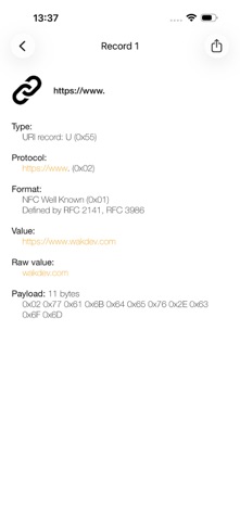 NFC Tools iPhone screenshot