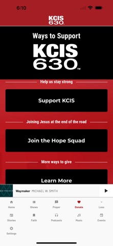 KCIS 630 iPhone screenshot