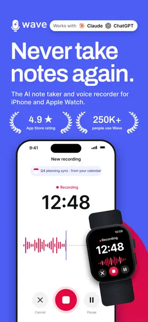 Wave AI Note Taker & Recorder screenshot 1
