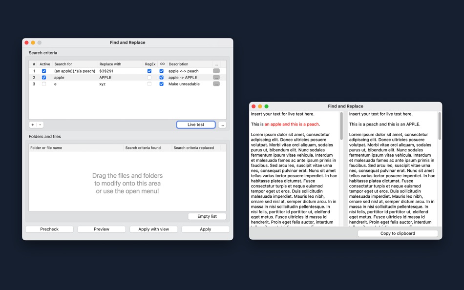 #2. Find and Replace Text in Files (macOS) Podle: Thomas Osthege