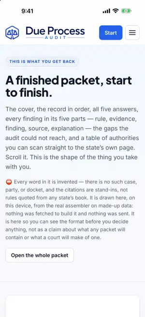 Due Process Audit screenshot 3