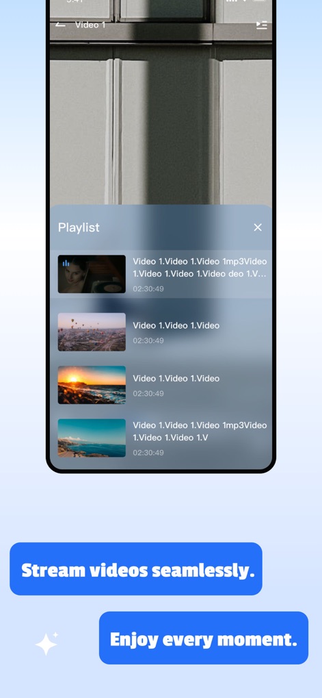 Maxbox - Explore the integrated video player, featuring a 'Playlist' interface with visual thumbnails for easy selection and seamless streaming of cherished moments.