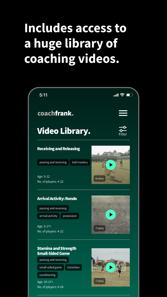 #6. Soccer Coaching AI: CoachFrank (iOS) By: Frank Media Pty Ltd