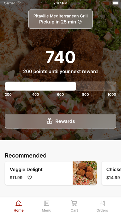 Pitaville Mediterranean To Go iPhone screenshot 1 - Food & Drink app