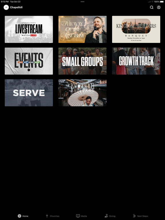 Chapelhill Church App iPad screenshot 1 - Lifestyle app