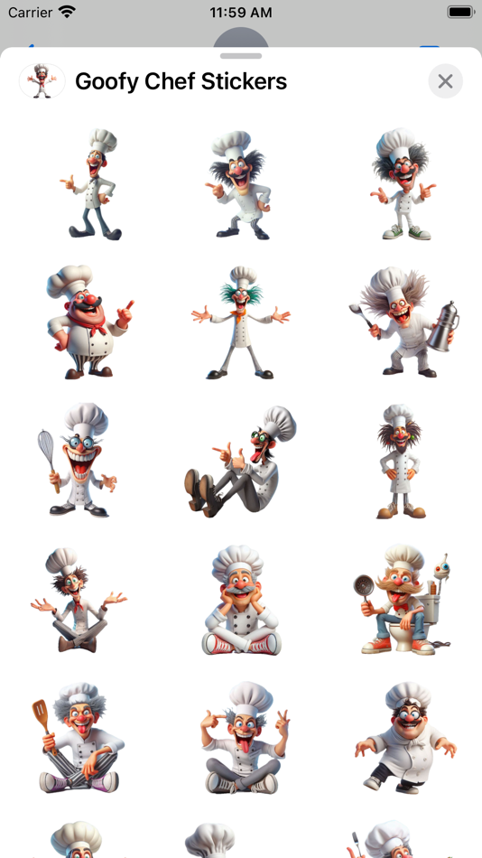 #1. Goofy Chef Stickers (iOS) Podle: Paul Scott