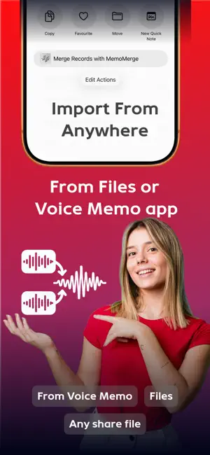 Merge Voice Memos : MemoMerger screenshot 2