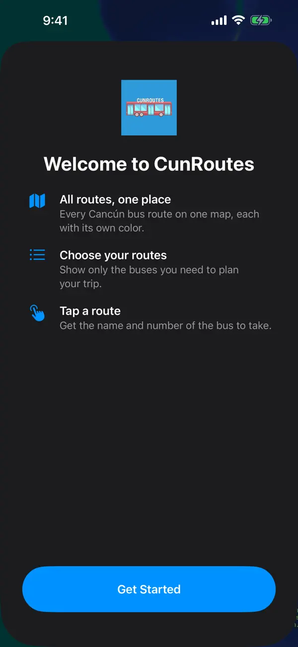 Screenshot #1 pour CunRoutes — Cancún Bus Map