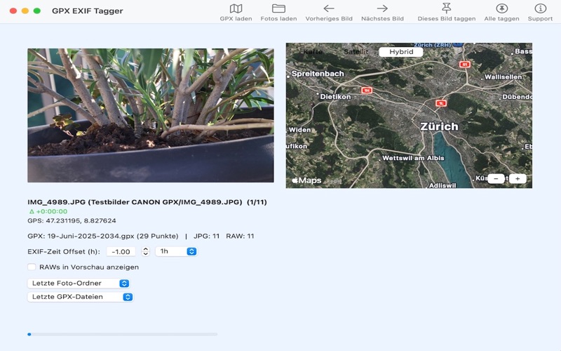 GPX EXIF Tagger screenshot