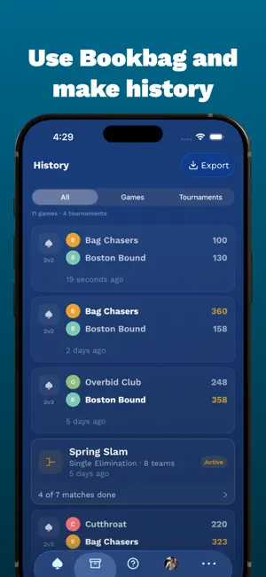 Bookbag: Spades Scorekeeper screenshot 4