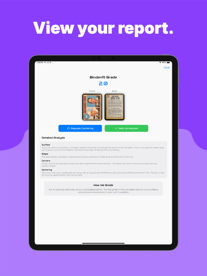 Binder AI Card Grading Tool