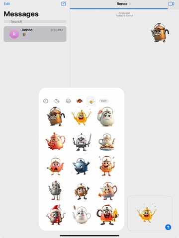 Whistling Kettle Stickers iPad screenshot