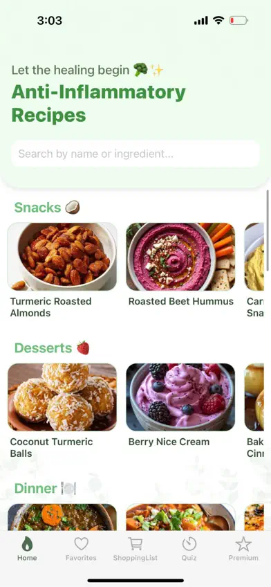 Anti Inflammatory Diet. App screenshot 1