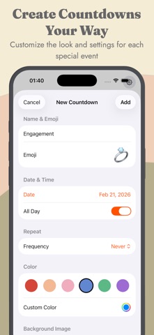 Countdown Widget Event Date iPhone screenshot