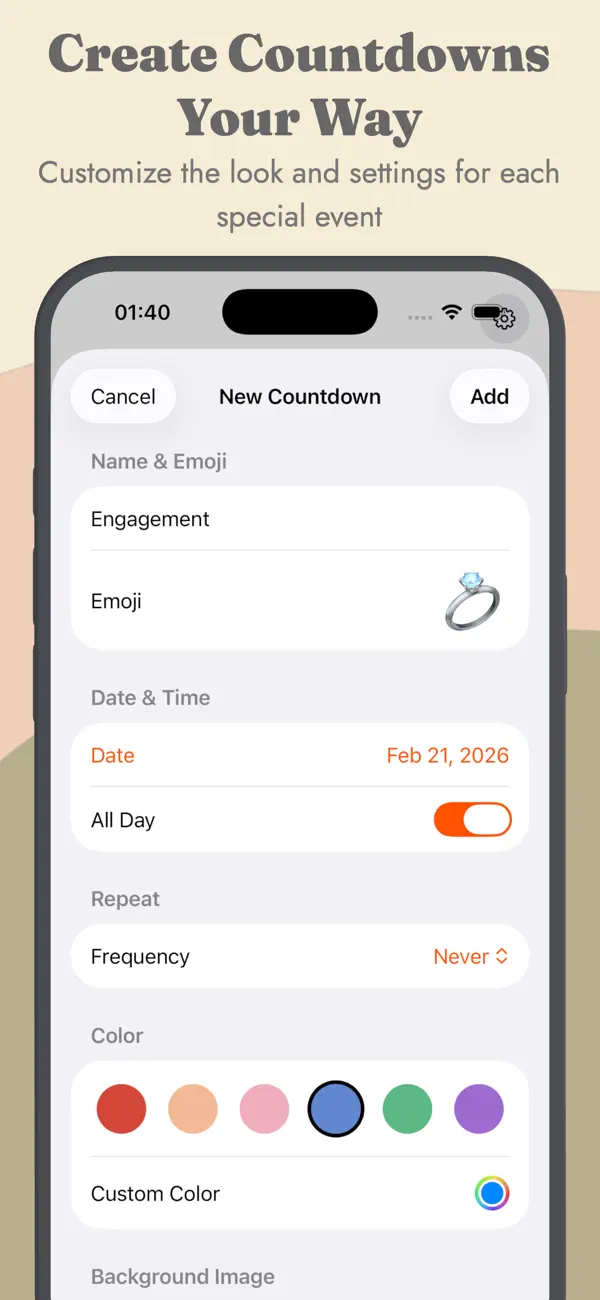 #6. Countdown Widget Event Date (iOS) Przez: Alaeddine Messaoudi
