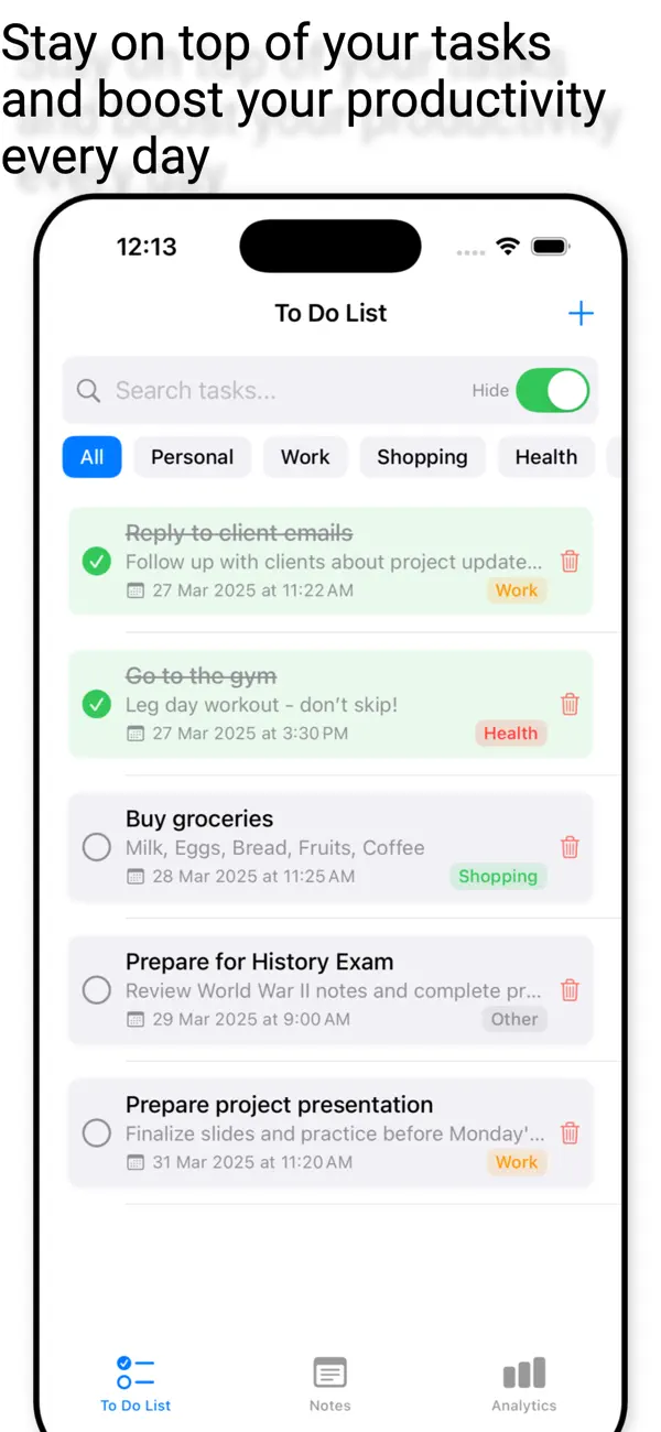 Screenshot #2 pour ToDoStacker – Smart To Do List