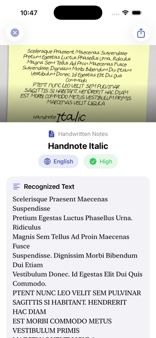 HandNote - Handwriting to Text Screenshot 1 of 8