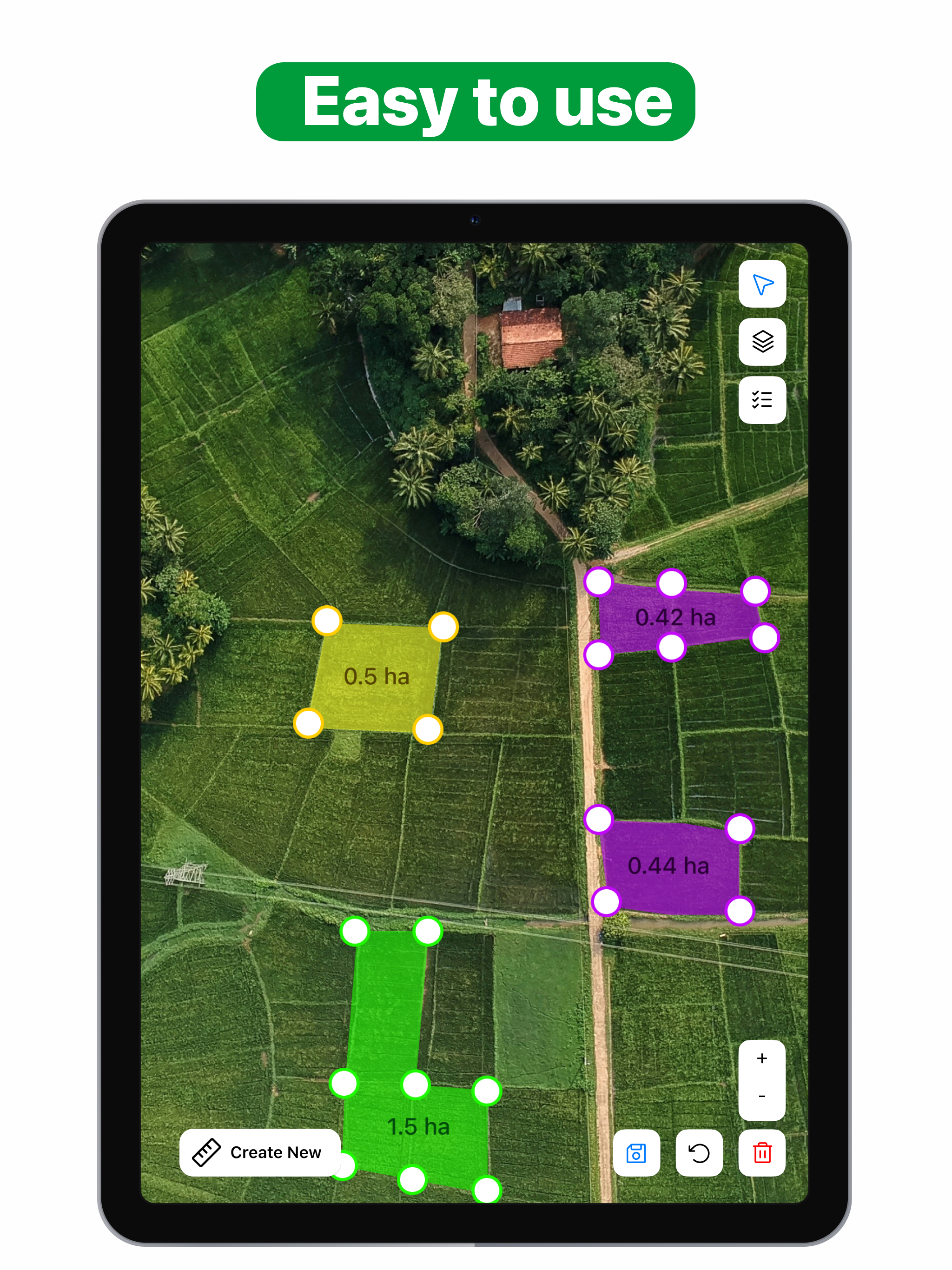 GPS Field Area Measure on Map