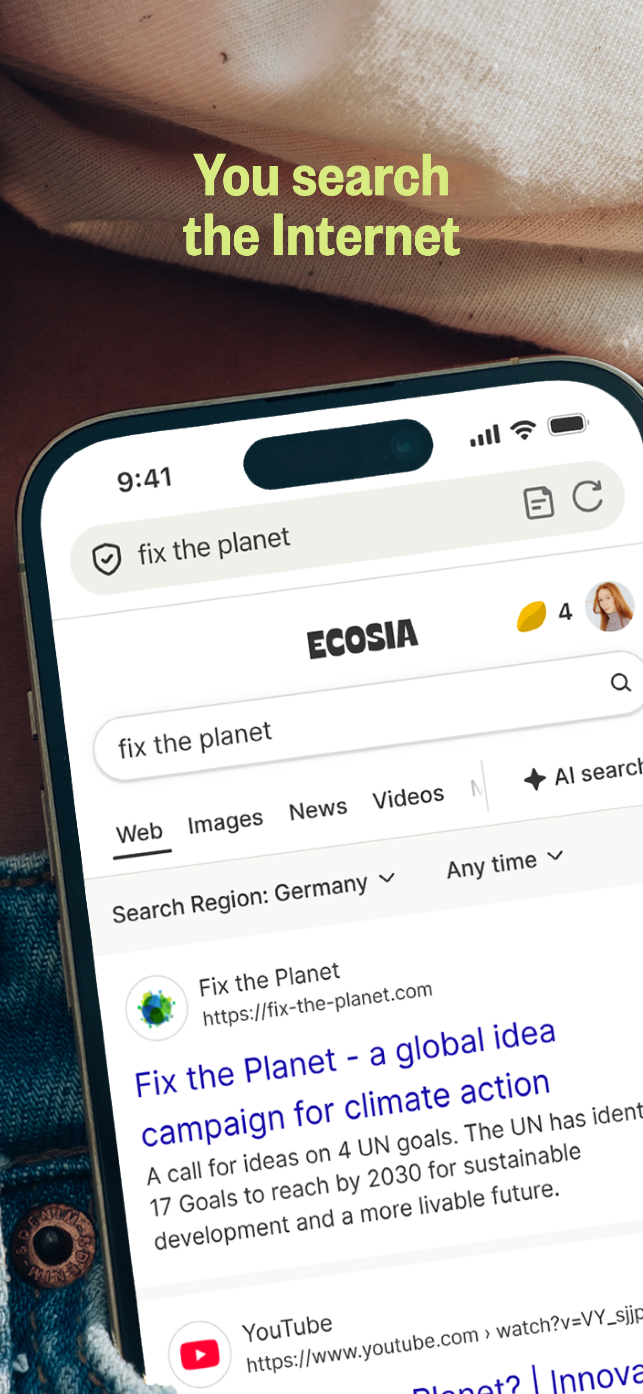 Ecosia: Search to plant trees