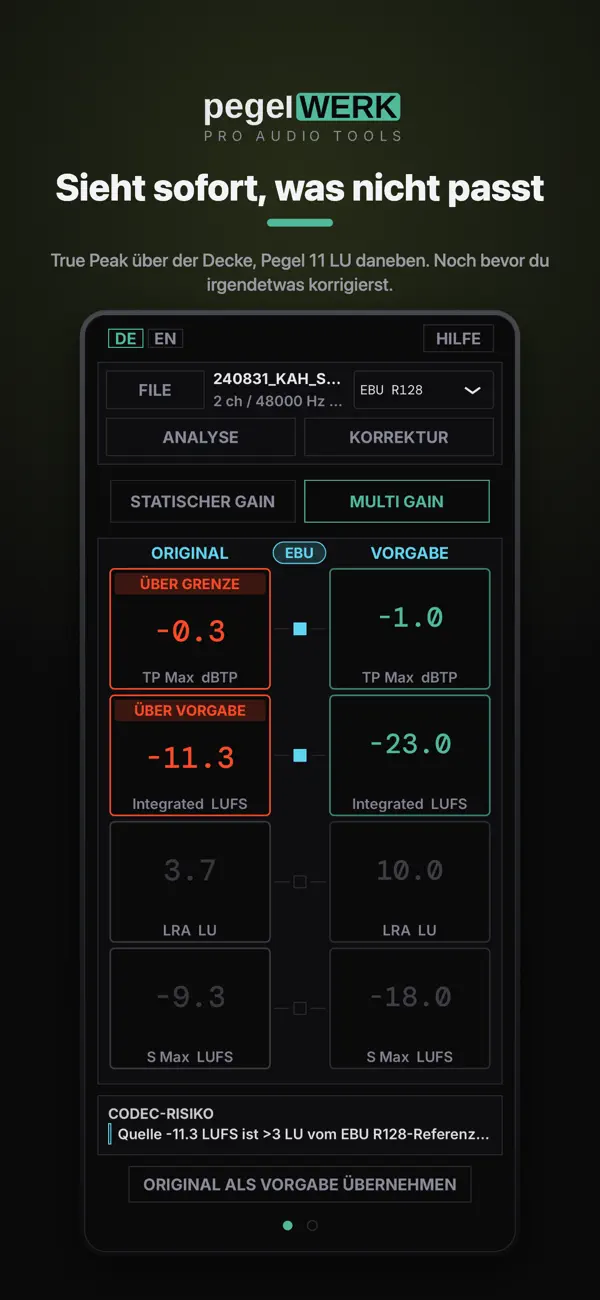 Screenshot #1 pour loudness CORRECT · Normalizer