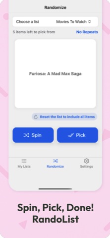 RandoList screenshot
