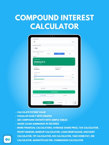 Compound Interest Calculator # iPad screenshot