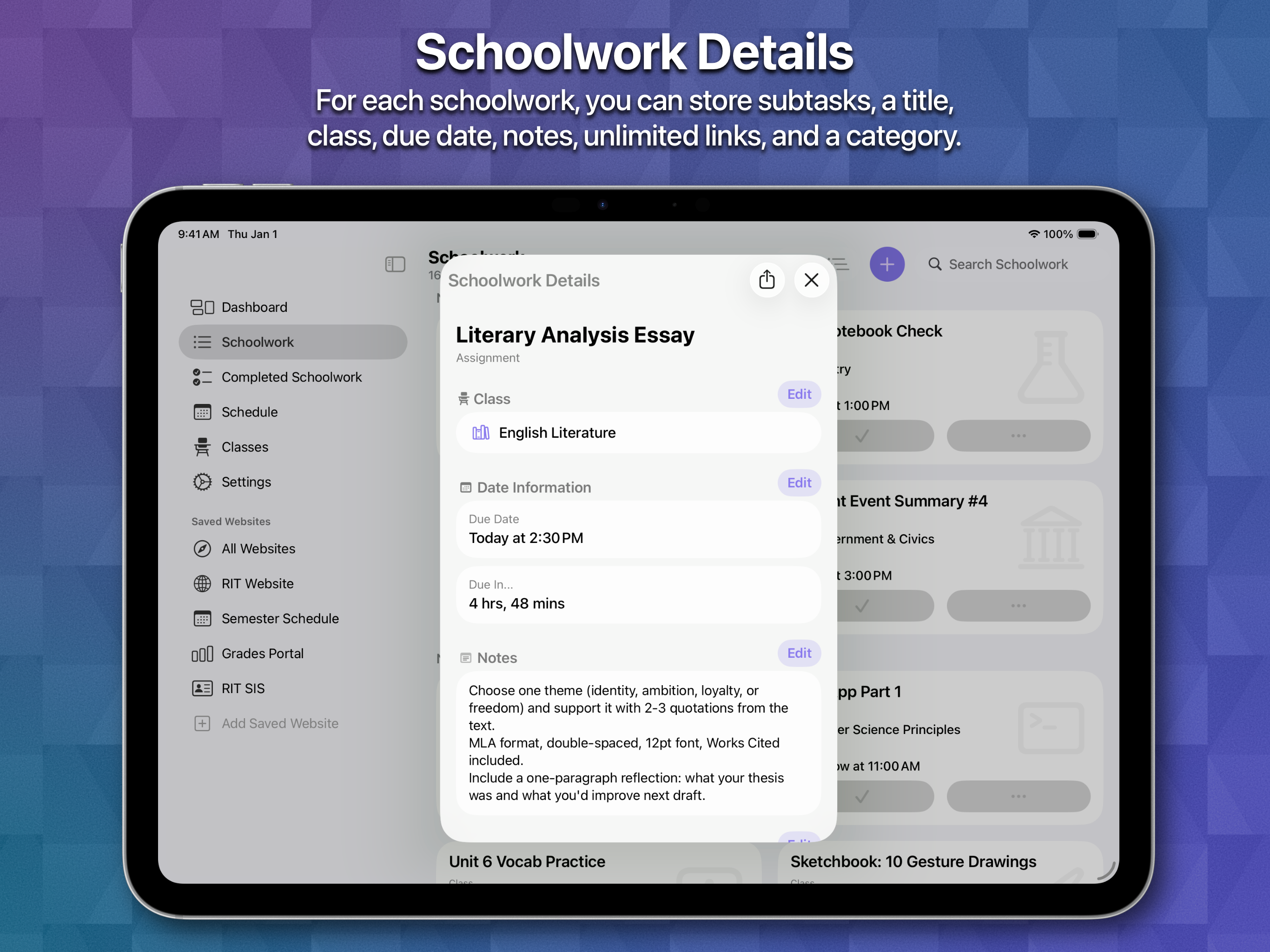 School Assistant – Planner