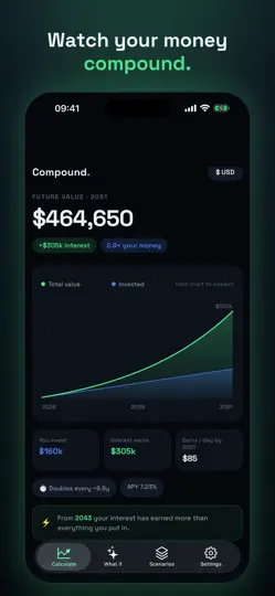Screenshot von Compound: Wealth Calculator auf dem iPhone 2