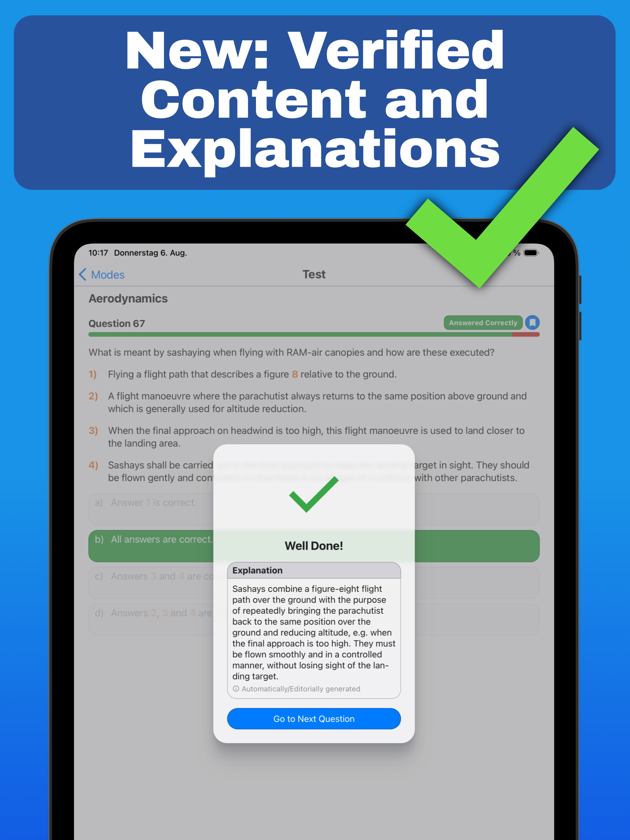 Skydiving Learning Questions screenshot 12