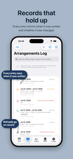 Arrangements Log: Custody screenshot 4