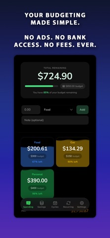 KISS Budgeting screenshot