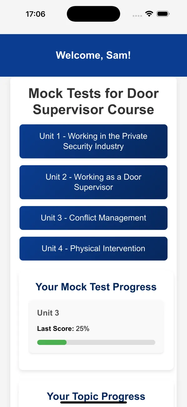Screenshot #1 pour Door Supervisor Mock Tests