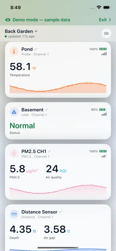 Dashboard for ECOWITT Weather screenshot 5 of 9