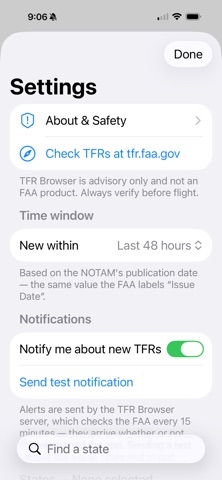 TFR Browser Screenshot 5 of 5