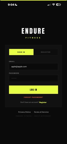 Endure FitApp screenshot