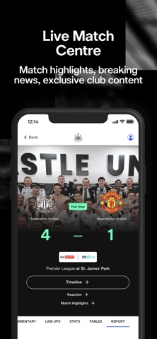 Official Newcastle United App screenshot
