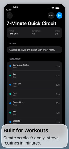 Pulse Workout Intervals iPhone screenshot