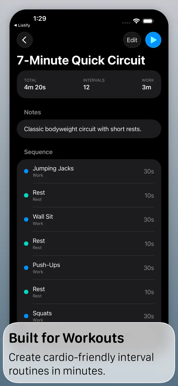 #2. Pulse Workout Intervals (iOS) By: Fishington Studios