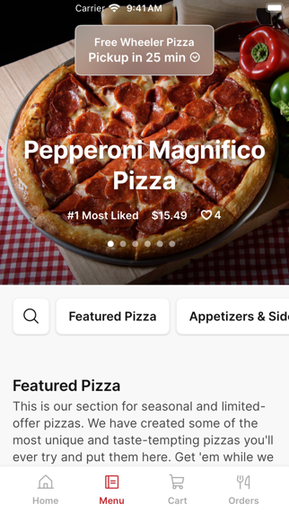 Wheeler Pizza iPhone screenshot 2 - Food & Drink app