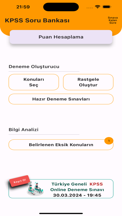KPSS 2025 Deneme Sınavı Çıkmış Screenshot