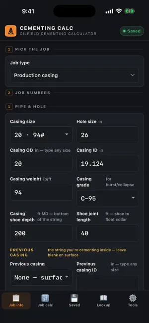 Cement Calculator — Oilfield screenshot 1