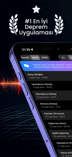 Deprem Ağı Türkiye iPhone Ekran Görüntüsü 1